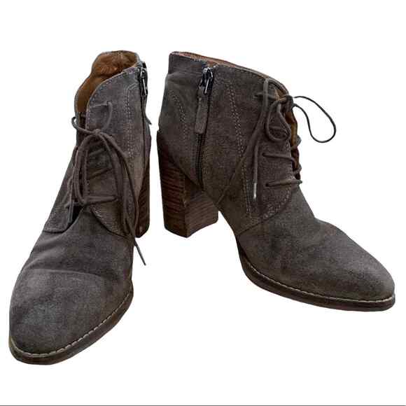 Franco Sarto shoes ankle booties and medium taupe lace up side zipper size 7.5 - Picture 2 of 8